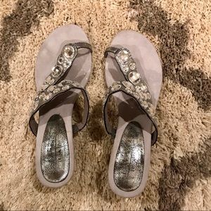 Silver/diamond heels